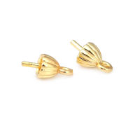 Perlas de latón de alta calidad con baño de oro de 18K, media perforación, para conectar dijes, tapas de perlas, accesorios para la fabricación de joyería DIY para mujeres - details 7