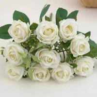 Ramo de rosas artificiales, decoración de boda, 6 colores, peonías falsas, 10 cabezas - details 6