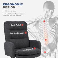 Silla Oficina de Respaldo Alto, Cómoda Silla Tocador con Altura Ajustable, Sillas Ordenador para Hogar y Dormitorio, Crema - details 10