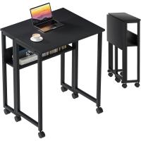 Escritorio Plegable Pequeño Estante de Almacenamiento con Ruedas Montaje Fácil - details 24
