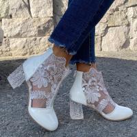 Botas de Cuero para Mujer Primavera 2025 Estilo Cremallera PU Tacón Grueso Boca Profunda - details 6