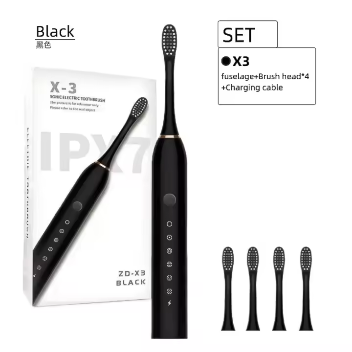 Cepillo de dientes eléctrico sónico recargable por USB, resistente al agua, blanqueamiento inteligente, limpieza automática ultrasónica de dientes - 1