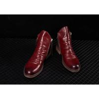 Botas de hombre con suela antideslizante y doble cremallera Botas con borlas Botas de cuero para hombre - details 4