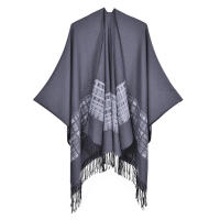 Otoño e invierno, chal de color sólido, simple, gruesa, borla, imitación de Cachemira, bufanda de doble propósito, capa, manta para habitación con aire acondicionado - details 9