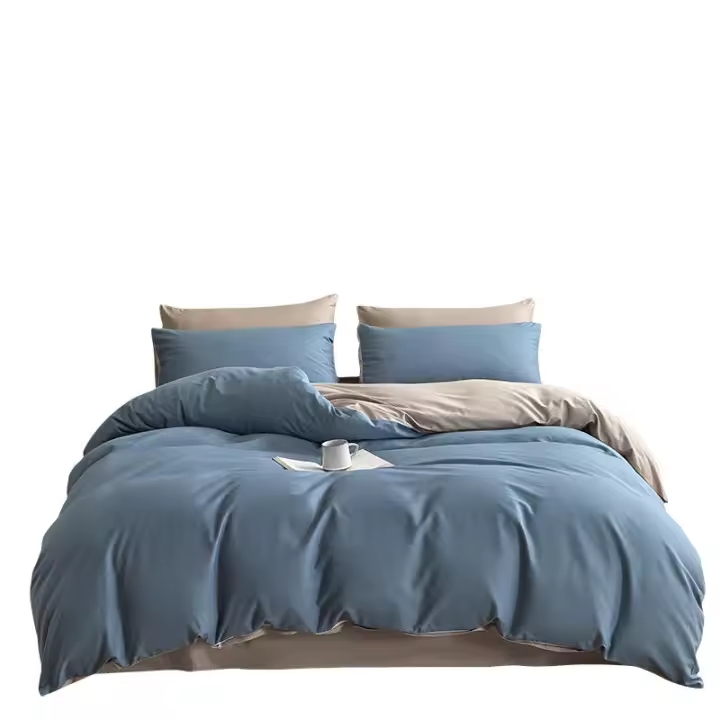 Juego de Cojín de Algodón Puro Clase A Cubierta de Duvet, Faldas de Cama, Ropa de Dormitorio Estudiantil - 1