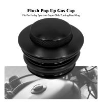 Tapa de tanque de combustible emergente para motocicleta, tapa de depósito de Gas de rosca derecha para Harley Dyna Softail Fatboy Touring Sportster XL883, color negro - details 0