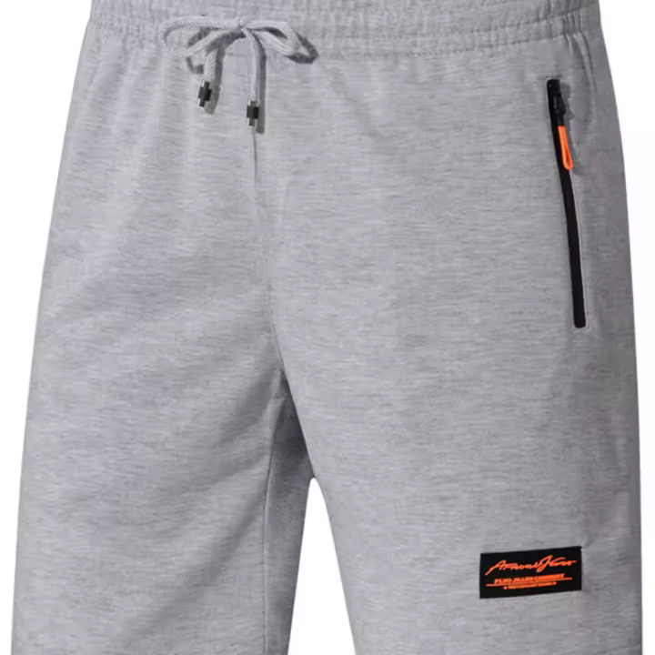 Pantalones cortos de algodón de los hombres casuales verano nueva moda con bolsillos laterales y cremallera pantalones de correr al aire libre - 1