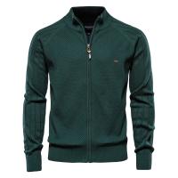 Cardigan de Algodón con Cremallera Color Sólido para Hombres en Invierno Abrigo de Moda Básico - details 7