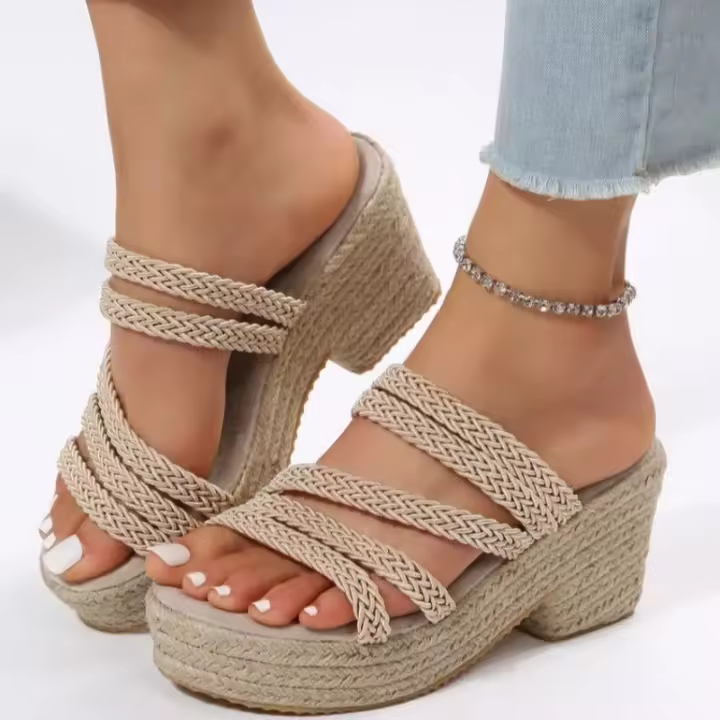 Zapatillas de tacón de cuña para mujer, zapatos de verano para mujer - 1