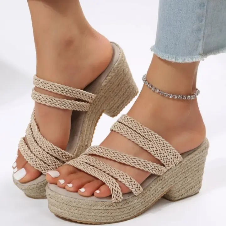 Zapatillas de tacón de cuña para mujer, zapatos de verano para mujer - 1