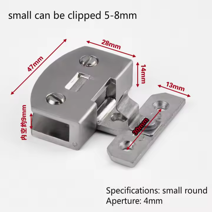 Bisagra de vidrio para armario de pasteles, 1 piezas, alta calidad, sin perforaciones, accesorios de Hardware para muebles - 1