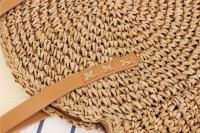 Bolso de paja tejido de un hombro redondo Simple para mujer, moda de playa, nuevo - details 14