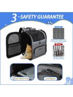 Bolsa de transporte para perros, mochila de hombro para mascotas, marco fuerte, transpirable, plegable, doble puerta, adecuado - details 6