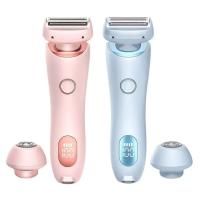 Eliminación indolora en casa 2 en 1 maquinillas de afeitar para mujer, recortadora de Bikini para vello púbico, Afeitadora eléctrica húmeda y seca - details 4