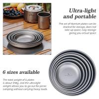 Platos de titanio, platos, sartén para exteriores, bandeja de comida para acampar, vajilla duradera, platos apilables para servir - details 4