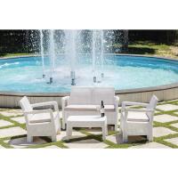 Balcón Conjunto de jardín o terraza Exterior 2 plazas y Mesa con Cojines incluidos, Resina con Acabado ratán Redondo, Color Grafito - details 12