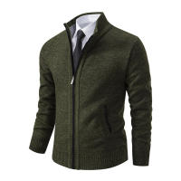 Chaqueta Deportiva Casual Para Hombre De Otoño E Invierno Nueva JERSEY Color Sólido Cuello Erguido Abrazadera De Poliéster Con Cierre De Cremallera - details 26
