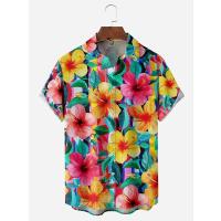 Camisas vaqueras de playa con solapa de estilo cubano para fiesta navideña de Hawaii Rales, camisas de manga corta para mujer - details 3