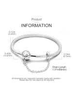 Pulsera de plata de ley 925 con forma de corazón y mariposa para mujer, brazalete de cadena de seguridad, compatible con abalorios originales, joyería - details 10