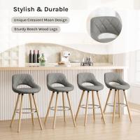 Taburete Bar Alto para Bistro, Cafetería y Cocina, con Funda de Piel - details 1