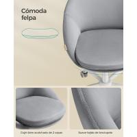 Silla de Oficina en Casa, Silla Giratoria de Algodón y Lino, Silla de Escritorio, Acolchada con Espuma, Altura Ajustable, para Estudio, Dormitorio, Azul Pálido OBG020Q01 - details 61