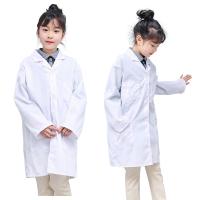 Abrigo de laboratorio blanco para niño y niña, uniforme de manga larga con bolsillos, ropa de trabajo para médico y enfermera, color blanco puro, verano y primavera - details 1