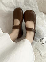 Zapatos Mary Jane planos de fondo francés, con punta redonda, boca poco profunda, estilo retro, para mujer. - details 7