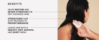 Hydrolyzed keratin helps to prevent breakage while reducing frizz and flyaways