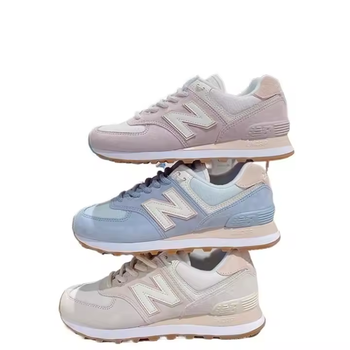 Leten Japón y Corea del Sur compraron NB 574 nb574 polvo azul vino blanco rosa camel jogging D ancho ML574LGI zapatos casuales Zapatos de trabajo - 1