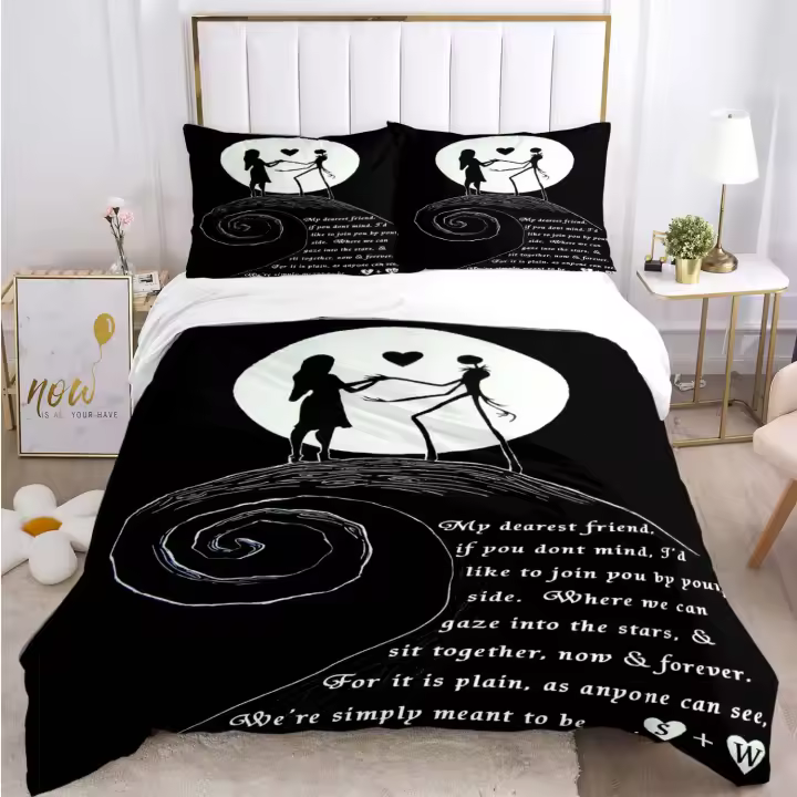 Exquisito Conjunto de Ropa de Cama Rosa de Anime Cubierta de Edredón, Cojín, Dulces Sueños - 1