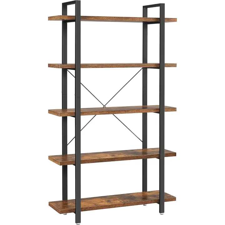 Librería Estable de 5 Capas, Almacenamiento, Estantería Divisoria de Pie, Fácil Montaje, Sala, Dormitorio, - 1