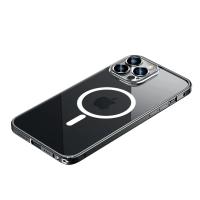 Funda de Aluminio Transparente Magnética HD para iPhone 12 13 14 15 Pro Max con Protector de Lente y Carcasa de Metal Anti Huellas de Dedos Diseño Geométrico de Película - details 10