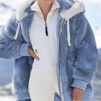 Chaqueta de lana cálida y holgada para mujer, talla grande, nueva, con capucha - details 3