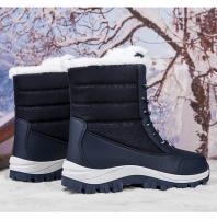 Zapatos de algodón de tubo de invierno, botas largas negras para mujer, botas de nieve cálidas y de forro polar grueso para exteriores, talla grande 42 para mujer - details 21