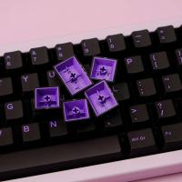 114 Key Translucent Double Shot ABS Keycaps Purple Black Semi Transparent Keycap Cherry Profile for MX Switches Gaming Keyboard - details 1