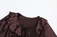 BUNO-Vestido Bandage de gato extraño para mujer, cuello en V, manga acampanada, volantes, dobladillo Irregular, frenillo, suave, ajustado, elegante, para vacaciones, Mini ceñido - details 9