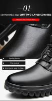 Botas de goma con suela para hombre, zapatos de nieve negros Martin para trabajo, botas de piel hasta el tobillo, botas de moda impermeables para invierno para hombre - details 8