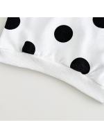 Primavera y otoño Traje de bebé Estampado de lunares Cuello redondo Suéter de manga larga Pantalones sueltos Ropa deportiva para niños y niñas - details 6