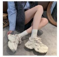 2025 primavera y otoño nueva malla de fondo grueso esponja pastel versátil Popular corto altura creciente Casual zapatos de mujer - details 15