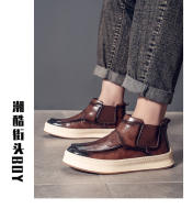 Botas Chelsea versátiles de alta gama, zapatos casuales de suela blanda de cuero de moda para hombre - details 5