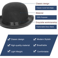 Halloween Men Women Magician Hats Cap Gentleman Jazz Hat Top Hat Black Red Party Bowler Hat - details 2