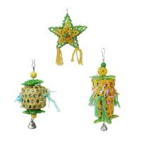 Juguetes Ralladores para Pájaros 3 Pcs Juego de Masticación y Columpio Hecho a Mano de Bambú Adecuado para Pajareras Pequeñas como Periquitos y Papagayos - details 0