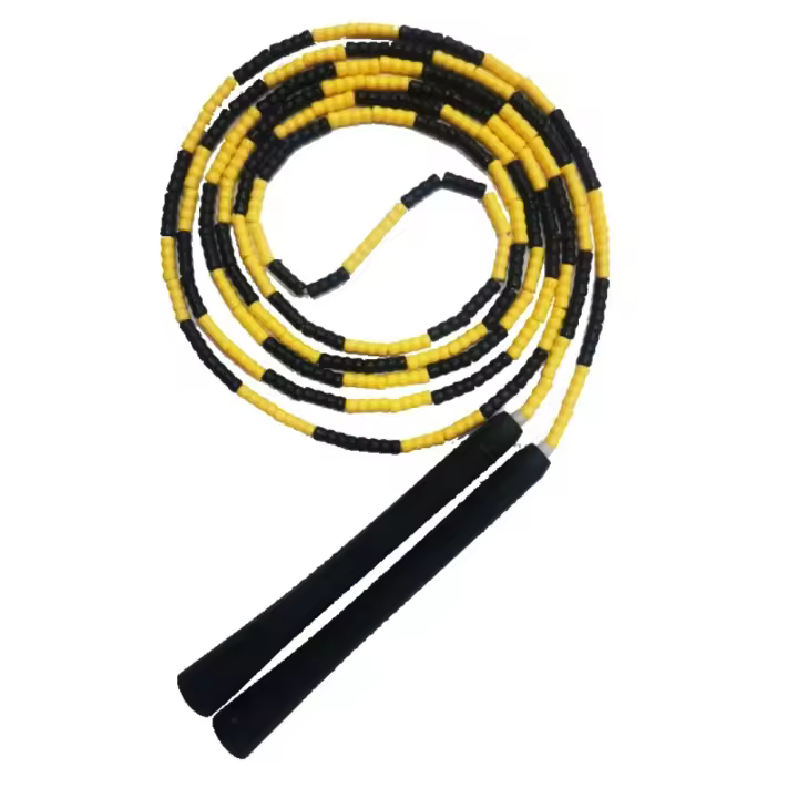 Cuerda de Saltar de Mango de PP de 19cm de Largo Cuentas de PVC Blancas 300cm 3m - 1
