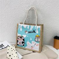 Pequeña bolsa de lino de gran capacidad fresca 2025 nueva bolsa de mano simple estudiante de dibujos animados bolsa de lona - details 2