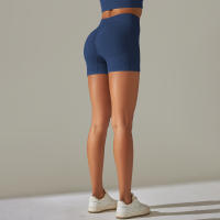 Hamidou-pantalones cortos de Yoga para mujer, Shorts deportivos de cintura alta, sin costuras, con realce de glúteos, para gimnasio, entrenamiento de verano - details 41
