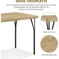 Juego de Mesa de Comedor de 4 Sillas Rectangular para 4 Personas Ideal para Comedor, Sala de Estar, Terraza Color Marrón - details 6