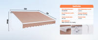 SucceBuy Toldo retráctil manual para patio al aire libre, parasol de poliéster resistente al agua, manija de manivela, refugio para patio trasero y balcón - details 6