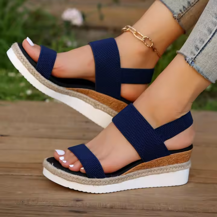 Sandalias elegantes con tacón de cuña para mujer. - 1