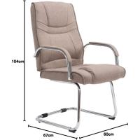 Cantilever Attila Tapizada En Tela y con Base De Metal I Silla De Conferencia con Reposabrazos, Color:Negro/Negro - details 10