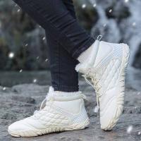 Botas de nieve de invierno para hombres y mujeres, zapatos descalzos forrados de piel cálida, repelente al agua, caja de punta ancha, botines ligeros para exteriores - details 16